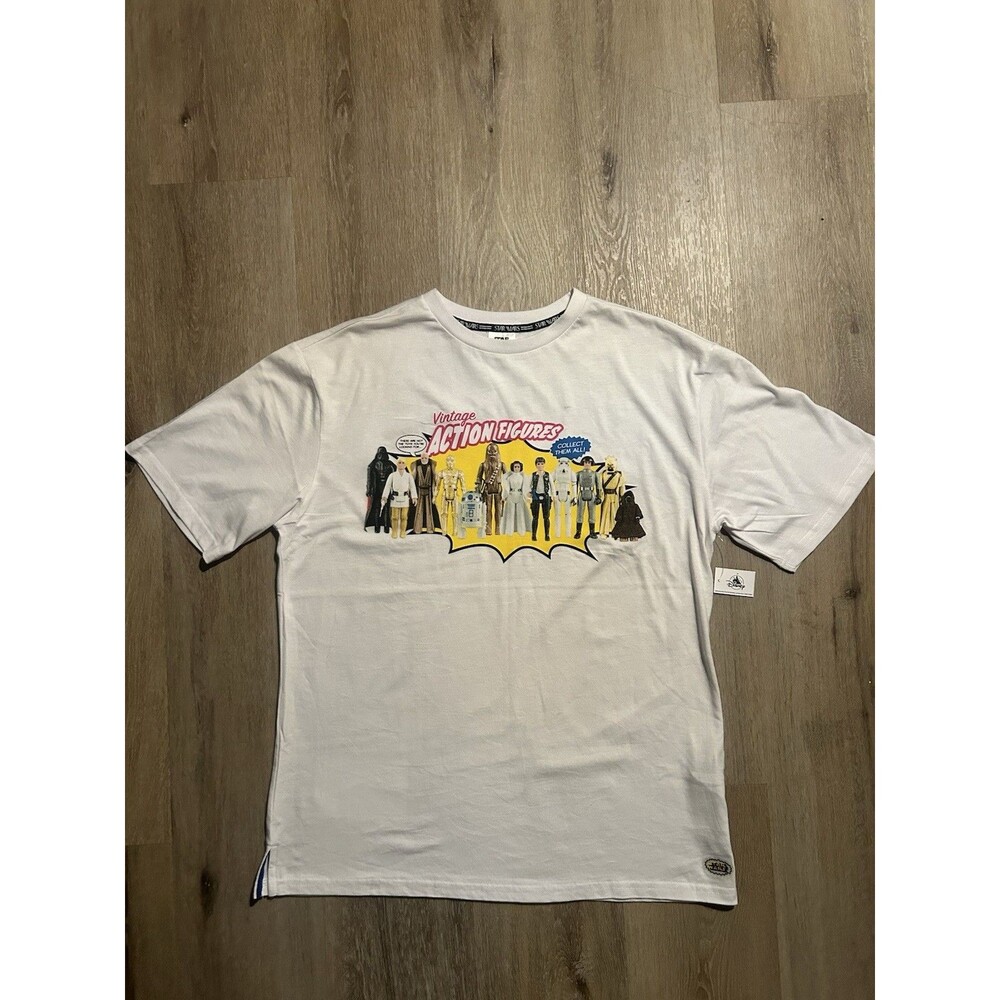 Disney Parks Star Wars 45th Anniversary Vintage Action Figures/ T-Shirt Mens Med